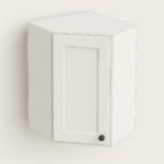 Ready to Install Wall 45-Degree Corner Cabinet in white shaker style with soft-close door and melamine construction
