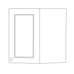 shaker base blind cabinet , featuring right hinge, ideal for contemporary kitchen storage solutions.