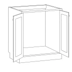shaker sink white double door cabinet with flat panel doors and sleek modern finish.