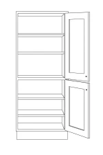 Tall 2 Door Pantry cabinet in white, showcasing a sleek design with two panel doors, ideal for kitchen storage solutions.