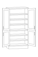Canadian RTI Cabinets Tall double door pantry cabinet in white finish with black knobs, designed for maximizing kitchen storage solutions.