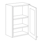 wall single door cabinet in high gloss white finish, featuring right hinge, ideal for contemporary kitchen storage solutions.