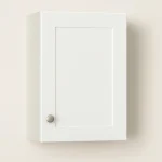 wall single door cabinet in high gloss white finish, featuring right hinge, ideal for contemporary kitchen storage solutions.