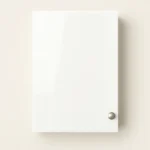 High gloss white wall single door cabinet with left hinge, featuring a sleek design suitable for kitchen storage solutions.