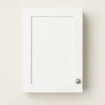 Wall Single Door cabinet in high gloss white finish, featuring a shaker-style design and a round silver knob, ideal for kitchen storage solutions.