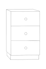 High gloss 3 drawer base cabinet with AGT fronts, soft-close slides, and modern, ready-to-install design.