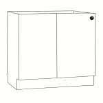 White High Gloss Base Blind Corner Cabinet with Ready-to-Install Design for Kitchen Storage