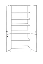 Tall 4 Door Pantry cabinet in white, showcasing a sleek design with two panel doors, ideal for kitchen storage solutions.