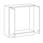 High gloss over-the-range cabinet with AGT doors and soft-close hinges for modern kitchen storage.