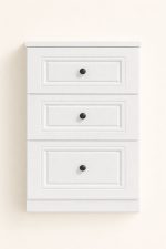 Raised Panel 3 drawer base cabinet with fronts, soft-close slides, and modern, ready-to-install design.